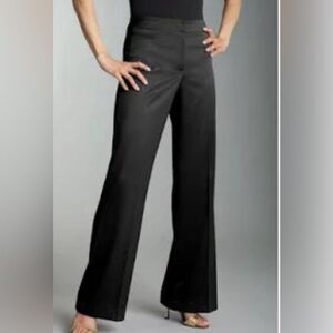 JS COLLECTION SIZE 10 BLACK STRETCH SATIN FLARED TROUSERS PANTS